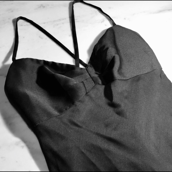 Black Simple Bridesmaid Prom Dress Davids Bridal - Picture 7 of 8